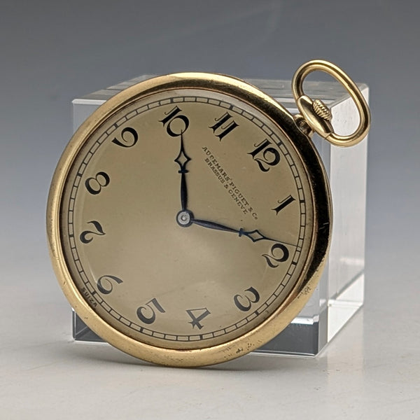 1928 Audemars Piguet Pocket Watch K18 Gold Slim Open Face Overhauled